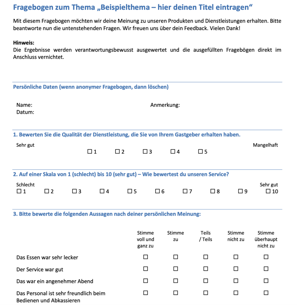 Erstellen Sie Online-Fragebögen, kostenlos und mit wenigen Klicks