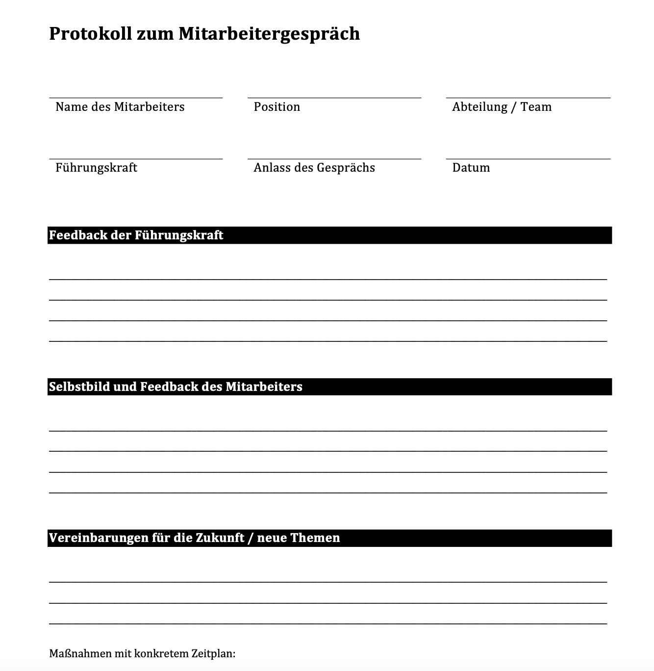 Fragebogen Vorlage Mitarbeitergespräch inkl. Download